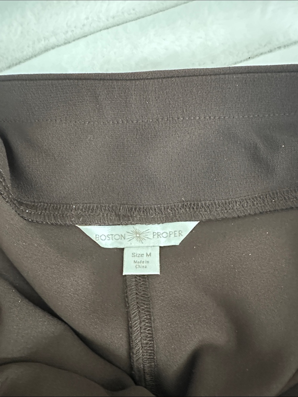 Boston Proper Dark Brown Zip-Front Blazer with Gold Hardware and matching pants - Picture 7 of 7